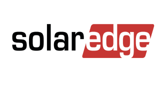Logo de SolarEdge en noir et rouge.