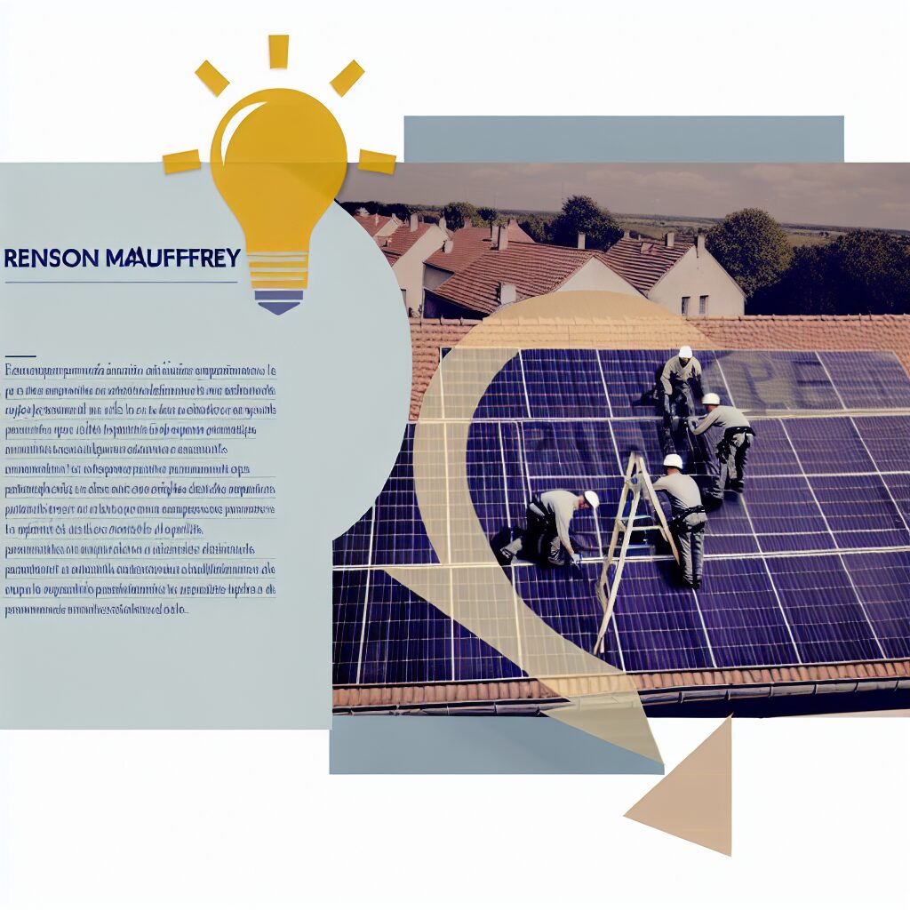 Installation de panneaux solaires sur un toit résidentiel.